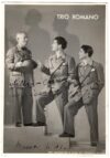 Fotografia d'epoca del Trio Romano con dediche e firme
