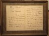 Lettera manoscritta attribuita ad Alberto Pariani con cornice